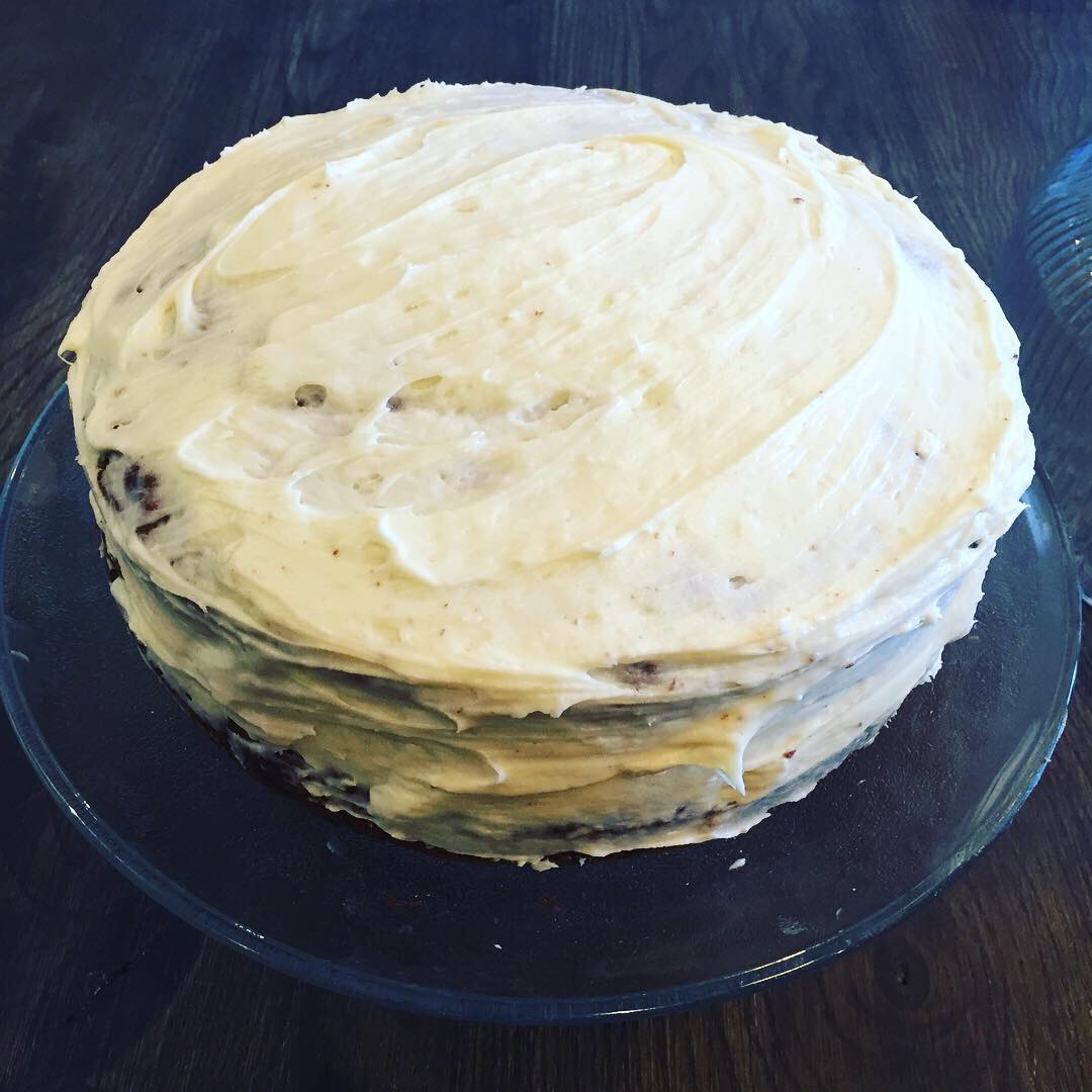 Carrot cake and cream cheese icing
